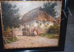 Szontágh, Tibor - Village Scene, oil on canvas, Signed lower right: Szontágh, Photo: Tamás Kieselbach